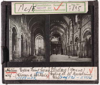 Vorschaubild Vergleich Autun: Kathedrale Saint-Lazare, Blick in den Chor, mit Vézelay 